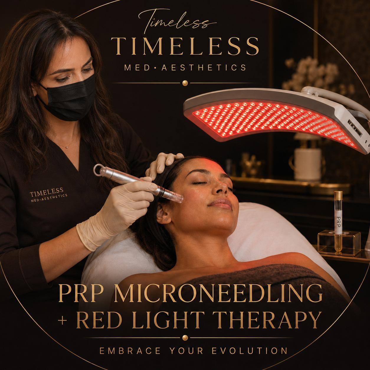 Microneedling with LED red light